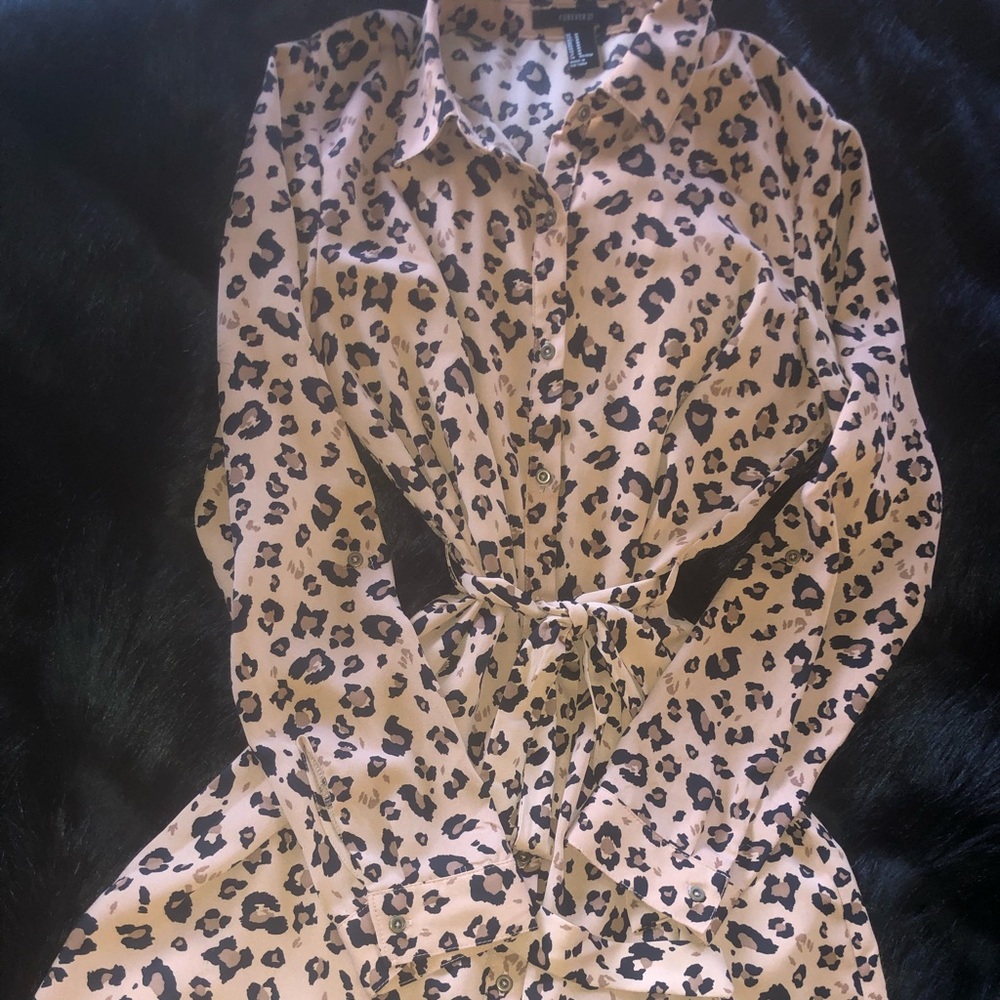 Leopard Shirt Dress